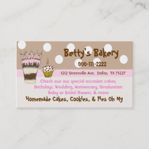 Rosa de moda y tarjeta de visita de la panadería