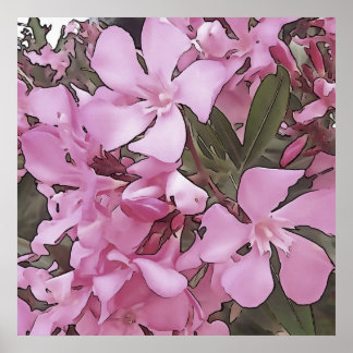 Rosa de Oleander Rosa Laurel Arte Contorno Negro