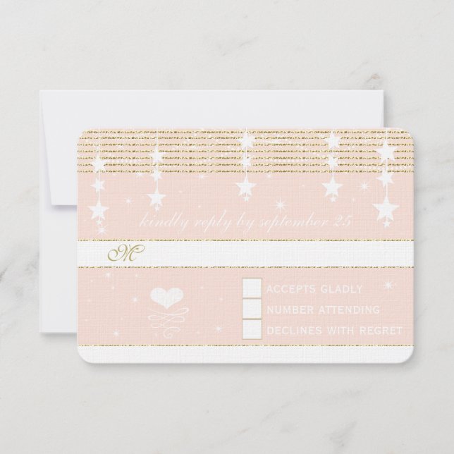 Rosa de oro Boda bajo las estrellas RSVP (Anverso)