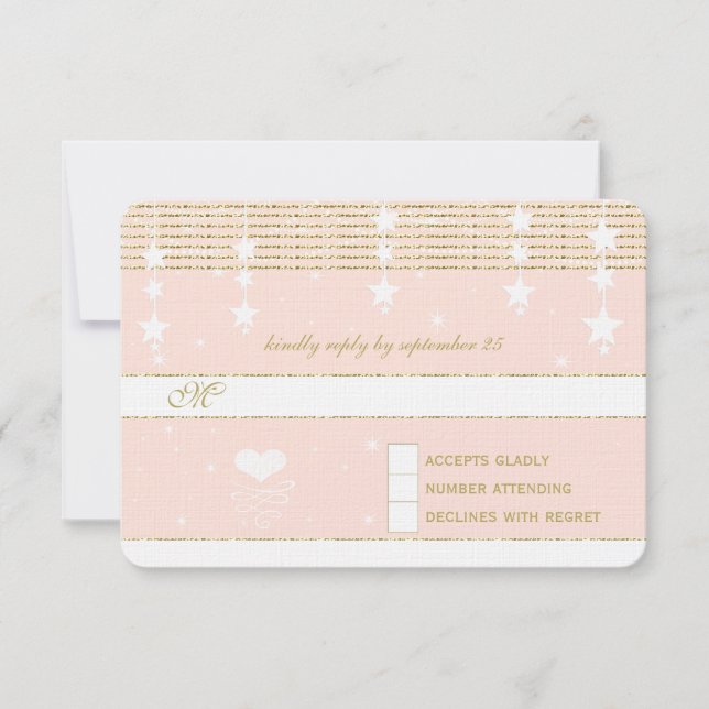 Rosa de oro Boda bajo las estrellas RSVP (Anverso)