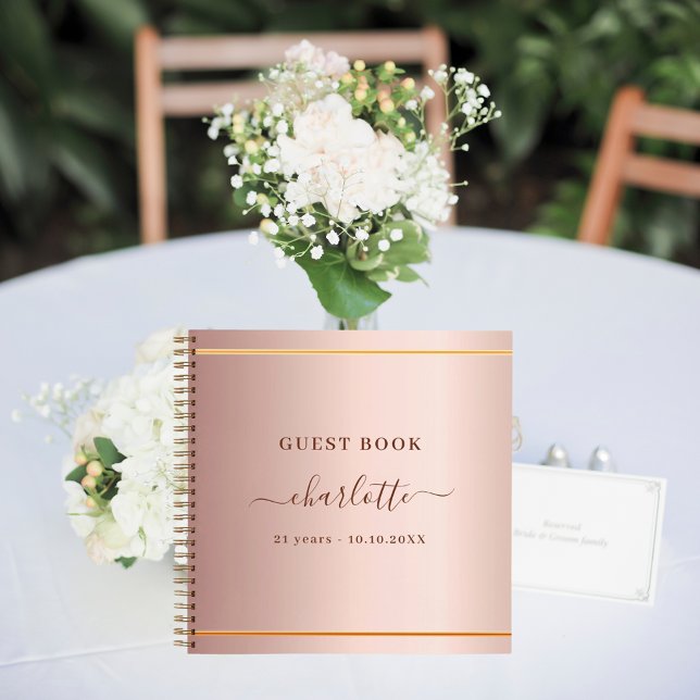 Rosa de oro del libro de invitados elegante (Subido por el creador)