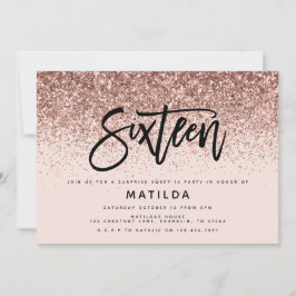 Rosa de oro gitano purpurina sorpresa dulce 16 cum