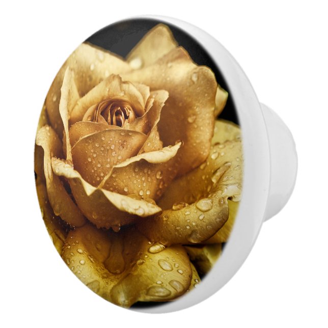 Rosa de oro Pomo de cerámica (Derecha)