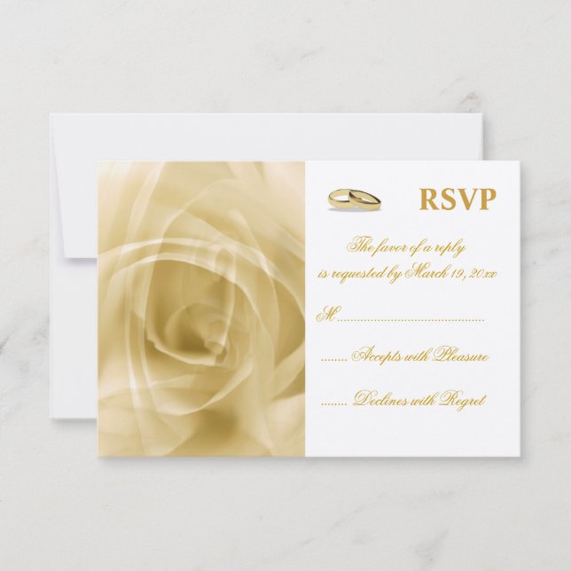 Rosa de oro - RSVP de boda (Anverso)