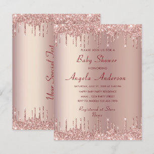 Rosa de oro tu tarjeta de invitación Baby Shower