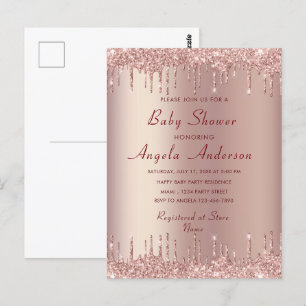 Rosa de oro tu tarjeta de invitación Baby Shower