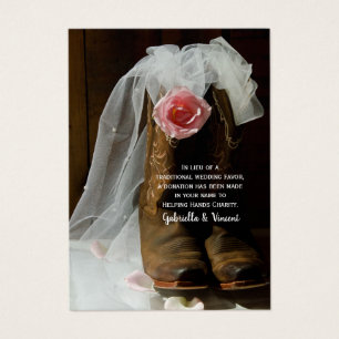 Rosa de país Boda Occidental Tarjeta de Favor de l