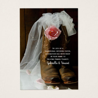 Rosa de país Boda Occidental Tarjeta de Favor de l
