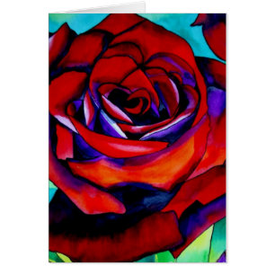 Rosa de pasión rojo acuarela original