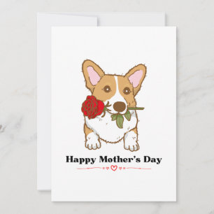 Rosa de perro de Corgi mordiendo a Rosa en el Día