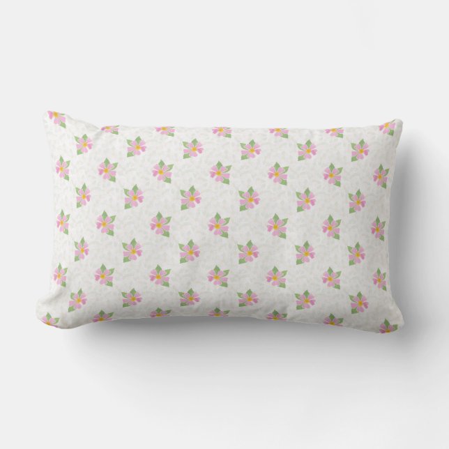 Rosa de perro rosado de moda sobre almohada lumbar (Anverso)