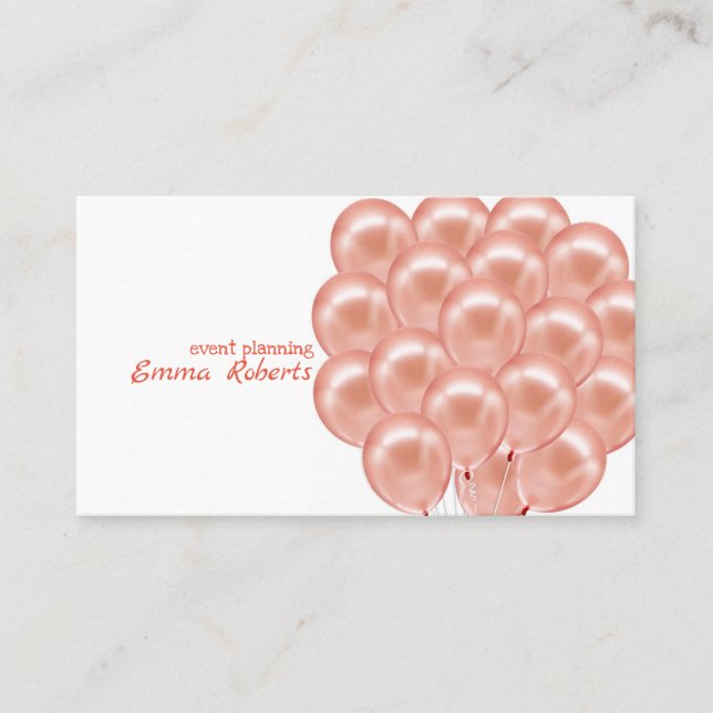 Rosa de planeamiento de eventos globos tarjeta de  (Anverso)