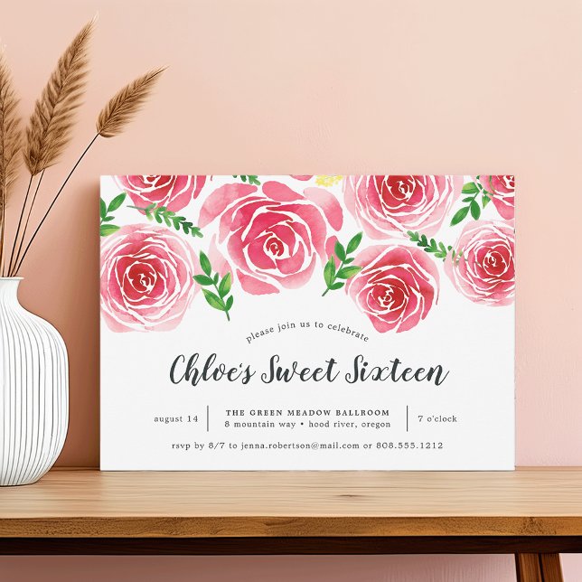 Rosa de Provenza Dulce Dieciséis Invitaciones (Subido por el creador)