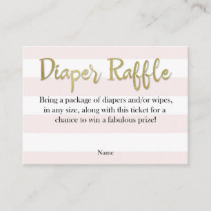 Rosa de Rubor y tarjetas de la rifa del pañal del