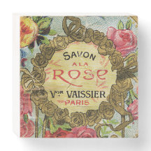 Rosa de Savon - Rótulo de caja de madera de jabón 