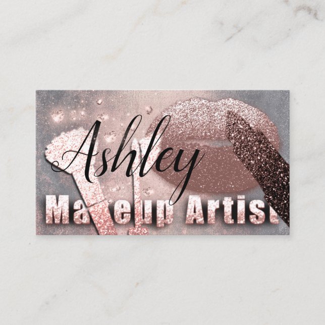 Rosa de tarjeta de cita de artista de maquillaje d (Anverso)