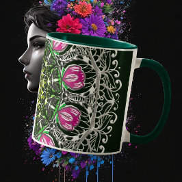 Rosa de tazas de Mandala verde