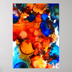 Rosa de tinta de arte abstracto del naranja de roy