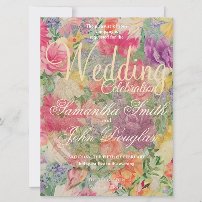 Rosa De Verano Rosa Vintage Pintado En Acuarela (Anverso)