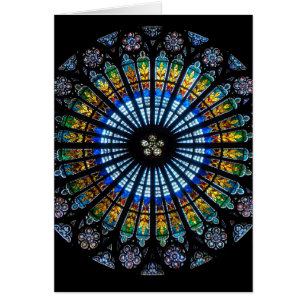 Rosa de vidrio manchado en Estrasburgo, Francia