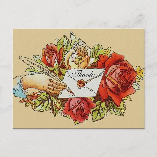 Rosa de Vintage antiguo, Editar tarjeta de texto (Anverso)