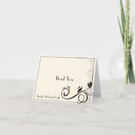 Rosa Deco Francés Crema Negra Boda Agradecimiento