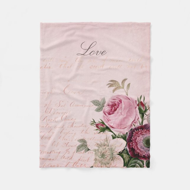 Rosa del amor de la manta del paño grueso y suave (Anverso)