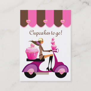 Rosa del chica de la vespa de la tarjeta de visita
