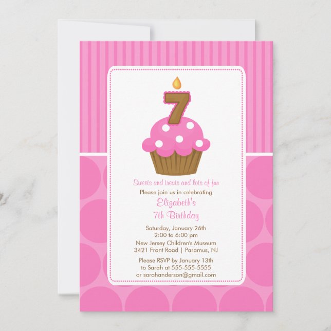 Rosa del cumpleaños de la invitación del (Anverso)