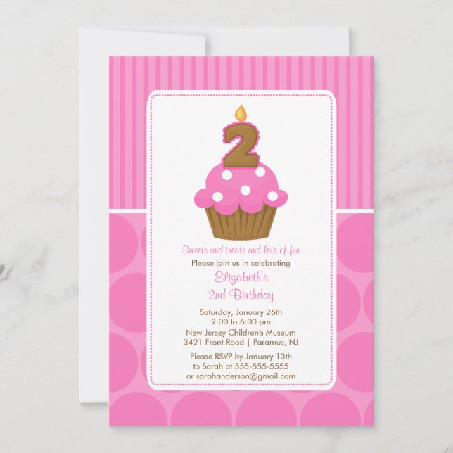 Rosa del cumpleaños de la invitación del (Anverso)