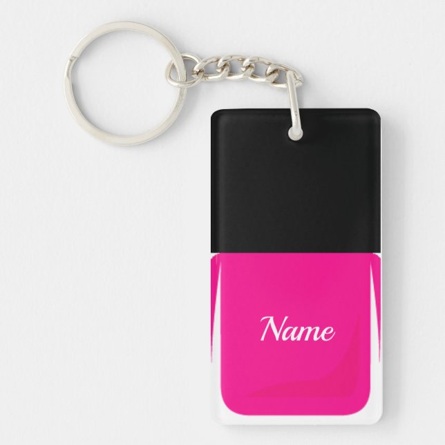 Rosa del llavero del esmalte de uñas (Frente)