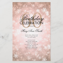 Rosa del menú Oro del programa de cumpleaños 60 de