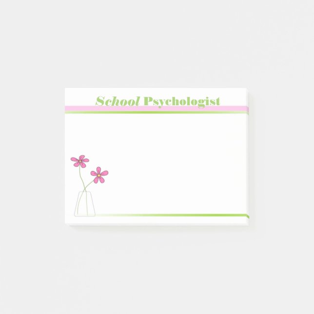 Rosa del psicólogo de la escuela y notas pegajosas (Anverso)