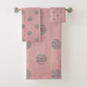 Rosa Dorado Brillo Glam Lunares Moderno Chic