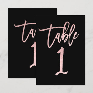 Rosa Dorado Foil Moderno Número de Mesa 1