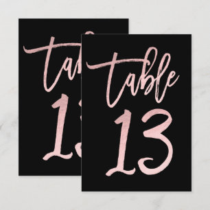 Rosa Dorado Foil Rosa Moderno Número de Mesa 13