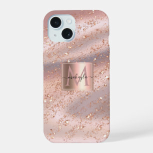 Rosa Dorado Glam Glam Flakes Gitter Monograma