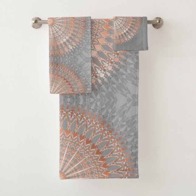 Rosa dorado gris Mandala (In situ)