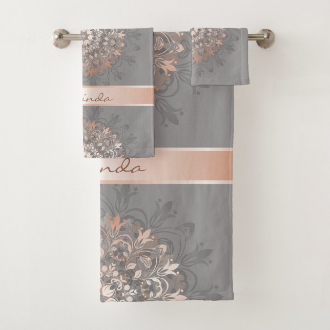 Rosa Dorado Gris | Mandala Floral | Monograma (In situ)
