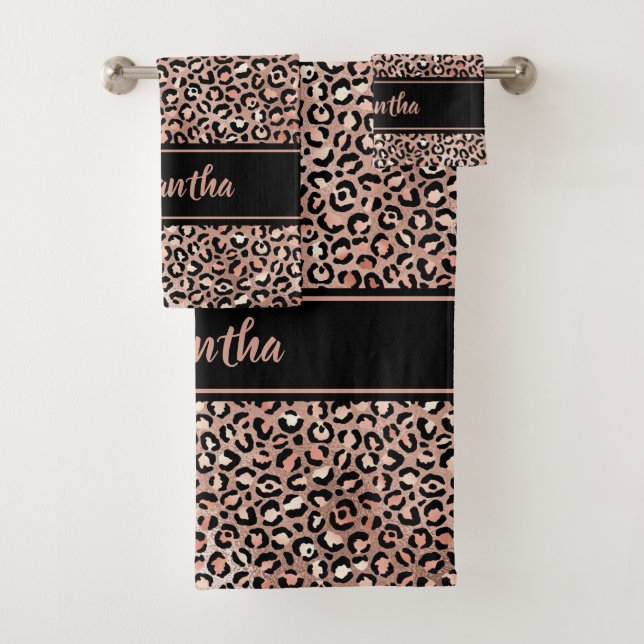 Rosa Dorado Leopardo Impreso Personalizado Chic Ne (In situ)