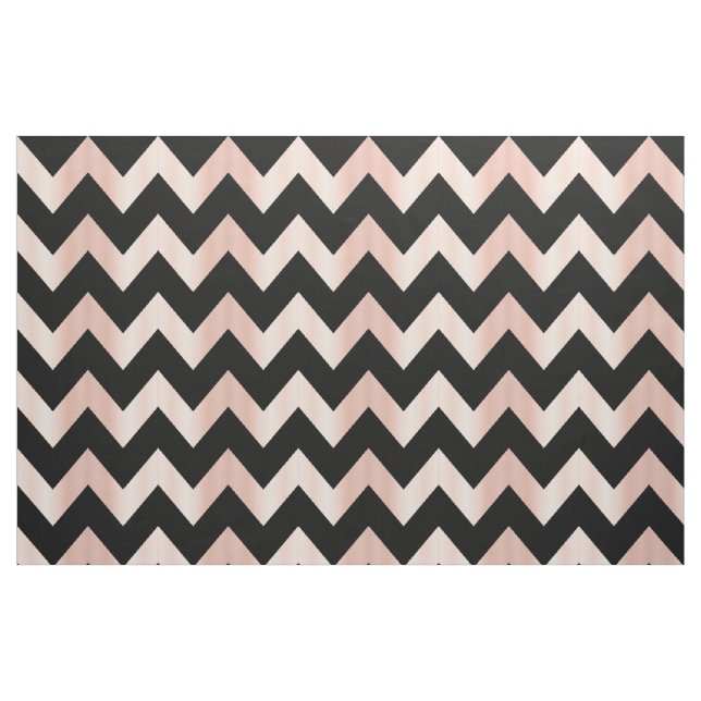 Rosa Dorado Rosa y Tela Chevron Negra ("Cuarto gordo" (fat quarter))