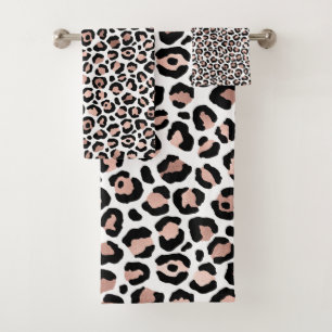 Rosa Dorado y Estampado de Leopardo Negro 