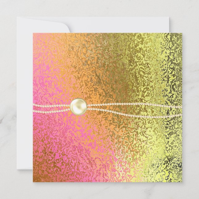 Rosa e invitación del cumpleaños de las señoras de (Anverso)