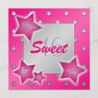 Rosa e invitación del dulce 16 de las estrellas de