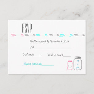 Rosa elegante   Agua   Tarjeta RSVP gris