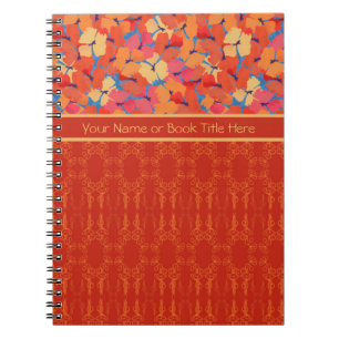 Rosa elegante, naranja, cuaderno espiral de las