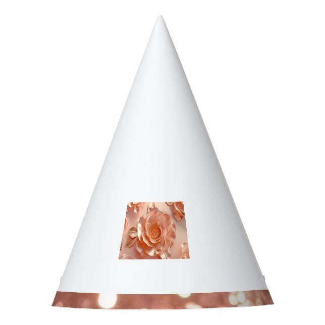 Rosa elegante Rosa Purpurina Gorra Fiesta (Anverso)