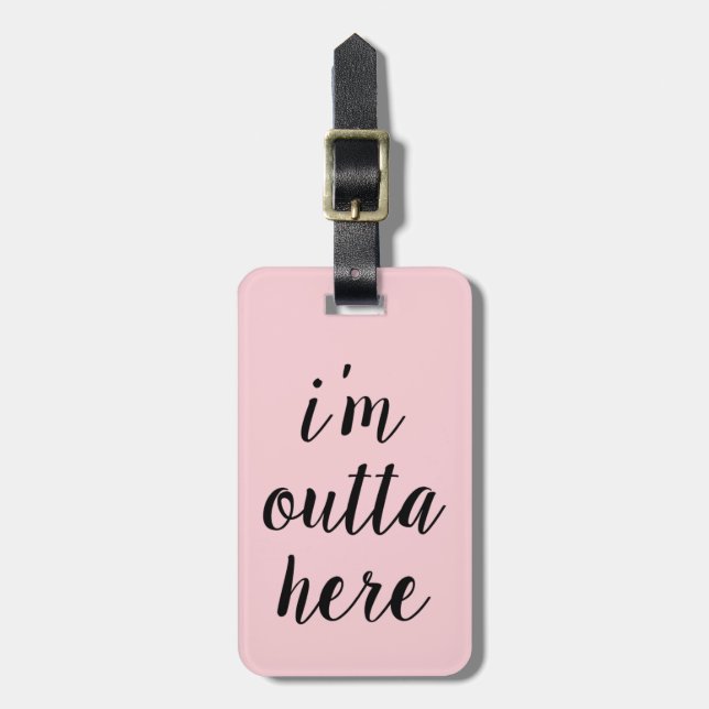 Rosa elegante soy etiqueta del equipaje de Outta (Frente Vertical)