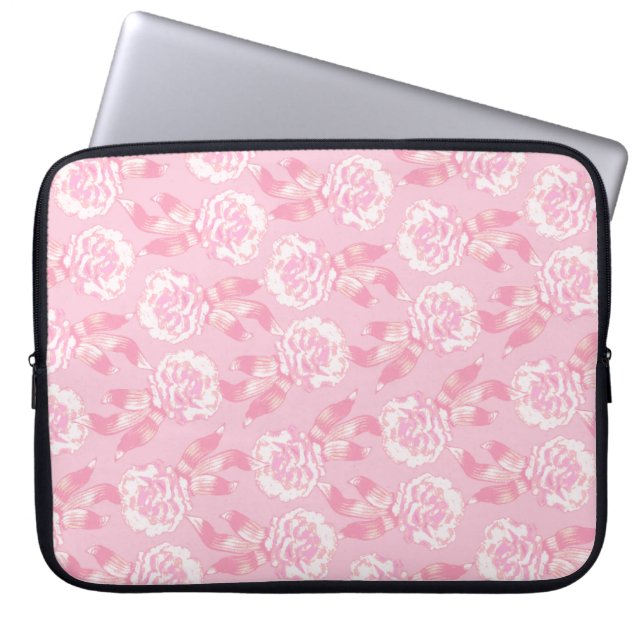 Rosa en funda de laptop floral rosa pálido rosa (Frente)