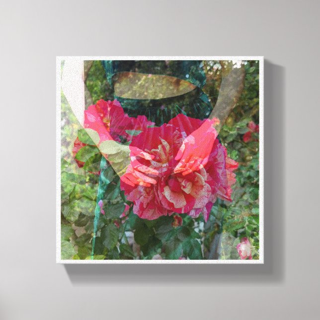 Rosa en la impresión de lienzo en flor (Anverso)
